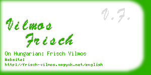vilmos frisch business card